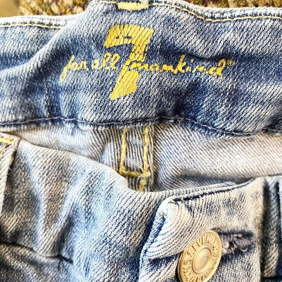 7 For‎ All Mankind Womens Jeans 27 Skinny Blue Mid Rise Medium Wash Stretch - Picture 6 of 10